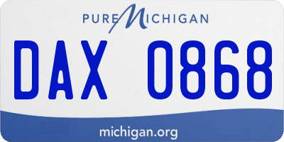 MI license plate DAX0868