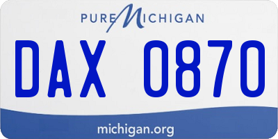 MI license plate DAX0870