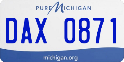 MI license plate DAX0871