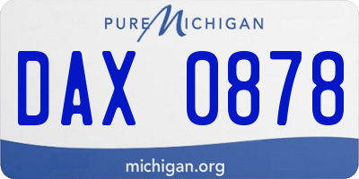 MI license plate DAX0878