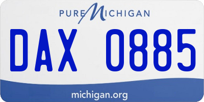 MI license plate DAX0885