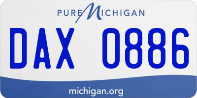 MI license plate DAX0886