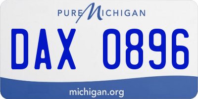 MI license plate DAX0896