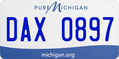 MI license plate DAX0897