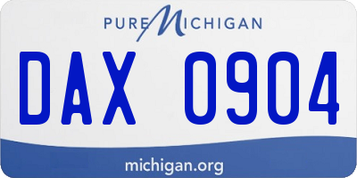 MI license plate DAX0904