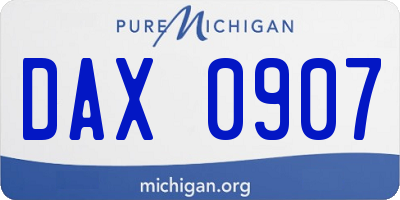 MI license plate DAX0907