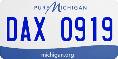 MI license plate DAX0919