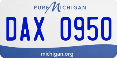 MI license plate DAX0950