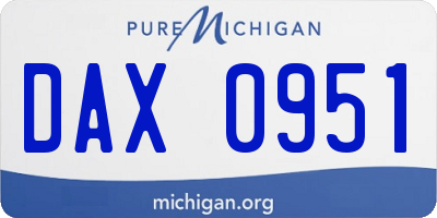 MI license plate DAX0951
