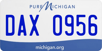 MI license plate DAX0956