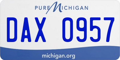 MI license plate DAX0957