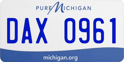 MI license plate DAX0961