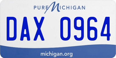 MI license plate DAX0964
