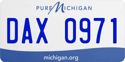 MI license plate DAX0971