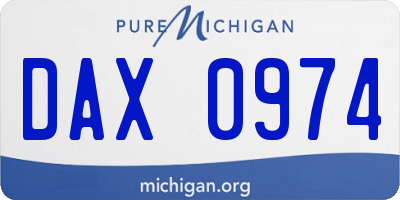 MI license plate DAX0974