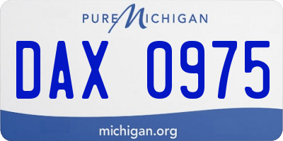 MI license plate DAX0975