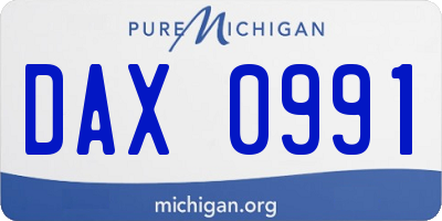 MI license plate DAX0991
