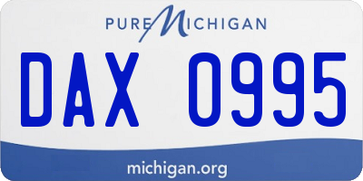 MI license plate DAX0995
