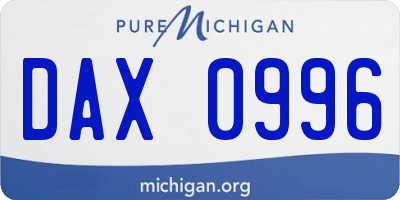 MI license plate DAX0996