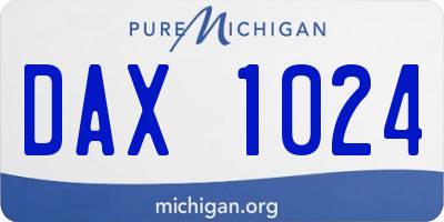 MI license plate DAX1024