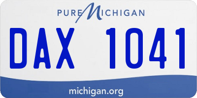 MI license plate DAX1041