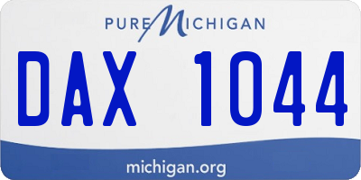 MI license plate DAX1044