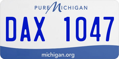 MI license plate DAX1047