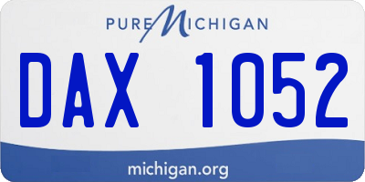MI license plate DAX1052
