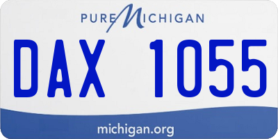 MI license plate DAX1055