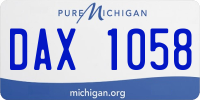 MI license plate DAX1058