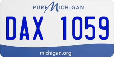 MI license plate DAX1059