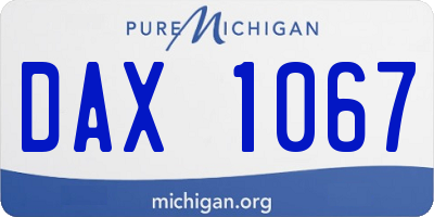 MI license plate DAX1067