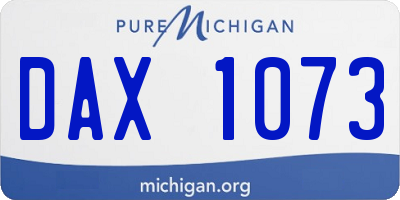 MI license plate DAX1073