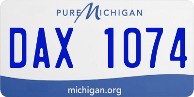 MI license plate DAX1074