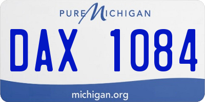 MI license plate DAX1084
