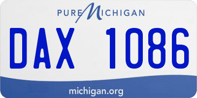 MI license plate DAX1086