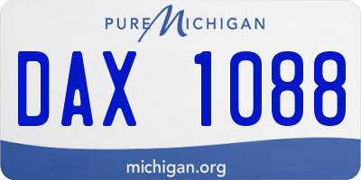 MI license plate DAX1088
