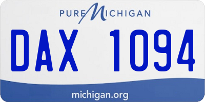 MI license plate DAX1094