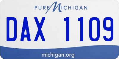 MI license plate DAX1109