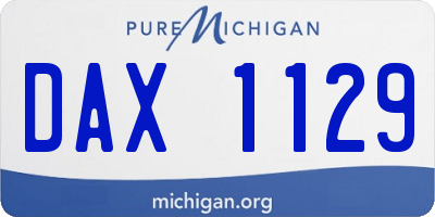MI license plate DAX1129