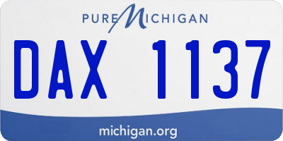 MI license plate DAX1137