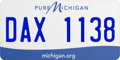 MI license plate DAX1138