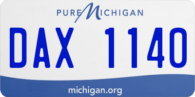 MI license plate DAX1140