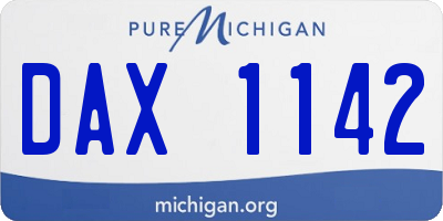 MI license plate DAX1142