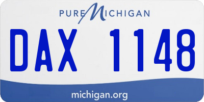 MI license plate DAX1148