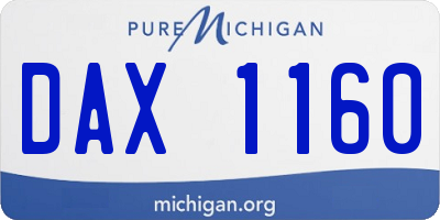 MI license plate DAX1160