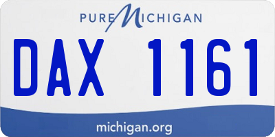 MI license plate DAX1161