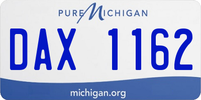 MI license plate DAX1162