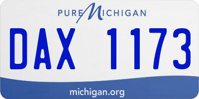MI license plate DAX1173