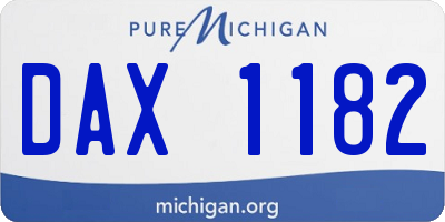 MI license plate DAX1182